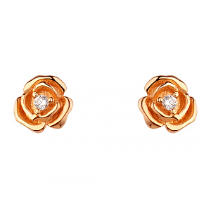 Золотые серьги с цирконием куб. (01-200428680) фотография