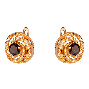 Золотые серьги с цирконием куб. (01-200432980) фотография