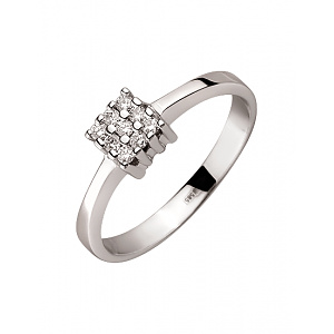 Золота каблучка з діамантами (01-200449080) фотографія