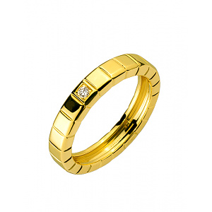 Золота обручка з діамантом (01-200465880) фотографія