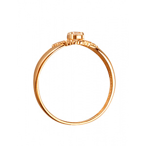 Золотое кольцо с цирконием куб. (01-200487580) фотография