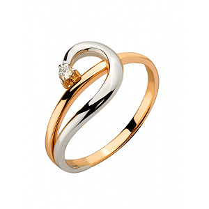 Золотое кольцо с бриллиантом (01-200526580) фотография