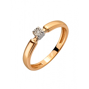 Золотое кольцо с бриллиантом (01-200542680) фотография