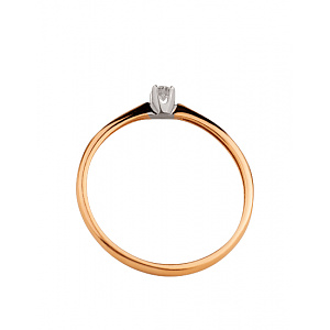 Золота каблучка з діамантом (01-200575980) фотографія