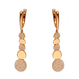 Золотые серьги с цирконием куб. (01-200599980) фотография