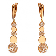 Золотые серьги с цирконием куб. (01-200599980)