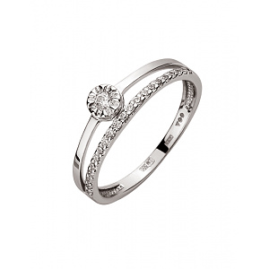 Золота каблучка з фіанітом (цирконієм куб.) (01-200627480) фотографія