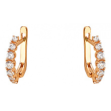 Золоті сережки з фіанітом (цирконієм куб.) (01-200740180)