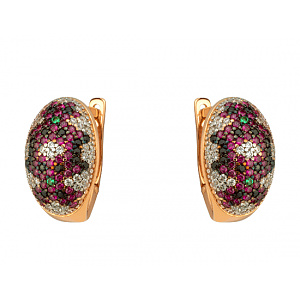 Золоті сережки з фіанітом (цирконієм куб.) (01-200742480) фотографія