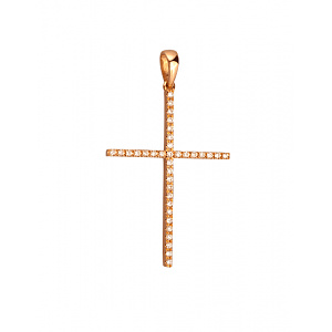 Золотой  крестик с бриллиантами (01-200745980) фотография