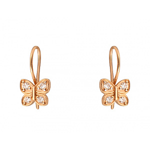 Золоті сережки з фіанітом (цирконієм куб.) (01-200773380) фотографія