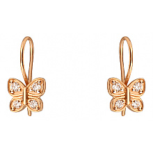 Золоті сережки з фіанітом (цирконієм куб.) (01-200773380)