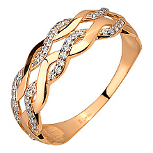 Золота каблучка з фіанітом (цирконієм куб.) (01-200783580)