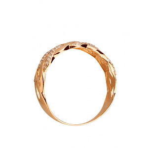 Золота каблучка з фіанітом (цирконієм куб.) (01-200783580) фотографія