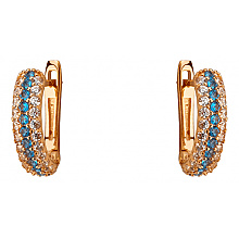 Золотые серьги с фианитом (цирконием куб.) (01-200807480)