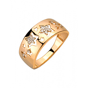 Золота каблучка з фіанітом (цирконієм куб.) (01-200815980) фотографія