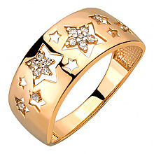 Золота каблучка з фіанітом (цирконієм куб.) (01-200815980)