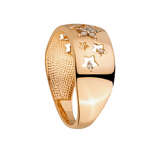 Золота каблучка з фіанітом (цирконієм куб.) (01-200815980) фотографія