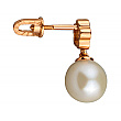 Золоті сережки з перлиною  та  фіанітом (цирконієм куб.) 01-200819380 фотографія 2