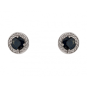 Золотые серьги с бриллиантами  и  корундами (01-200838280) фотография