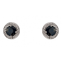 Золотые серьги с бриллиантами  и  корундами (01-200838280)