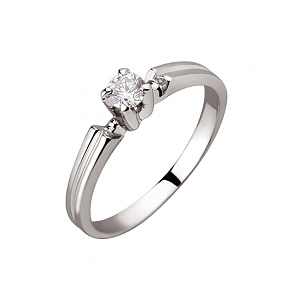 Золота каблучка з діамантом (01-200858080) фотографія