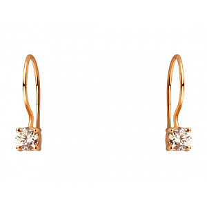 Золоті сережки з фіанітом (цирконієм куб.) (01-200867880) фотографія