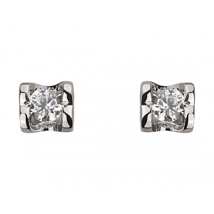 Золотые серьги с цирконием куб. (01-18375481) фотография