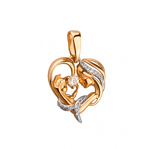 Золотий кулон з цирконієм куб. (01-19053881) фотографія