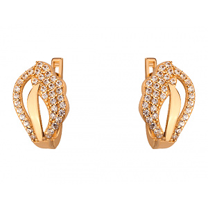 Золоті сережки з цирконієм куб. (01-19076481) фотографія