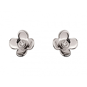 Золотые серьги с цирконием куб. (01-19113081) фотография