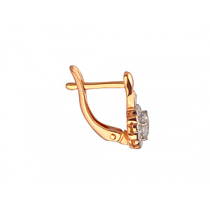 Золотые серьги с цирконием куб. (01-200055181) фотография