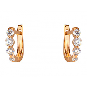 Золотые серьги с фианитом (цирконием куб.) (01-200080281) фотография