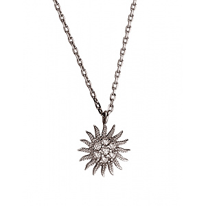 Золотое колье с цирконием куб. (01-200230581) фотография