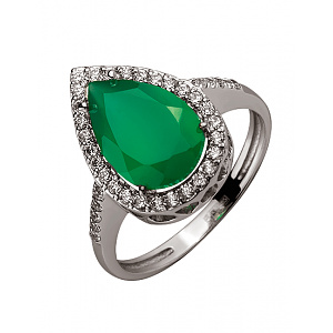 Золотое кольцо с цирконием куб. (01-200343681) фотография