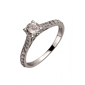 Золотое кольцо с цирконием куб. (01-200346981) фотография