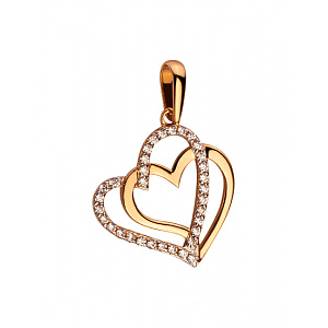 Золотий кулон з цирконієм куб. (01-200382781) фотографія