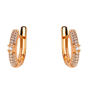 Золотые серьги с цирконием куб. (01-200408181) фотография