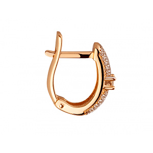 Золотые серьги с цирконием куб. (01-200408181) фотография