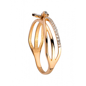 Золотое кольцо с цирконием куб. (01-200443781) фотография