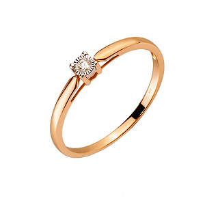 Золота каблучка з діамантом (01-200452981) фотографія