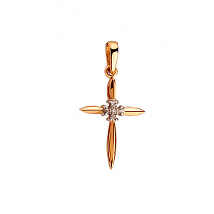 Золотой крестик с бриллиантами (01-200465881) фотография