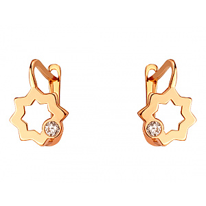 Золотые серьги с цирконием куб. (01-200473881) фотография