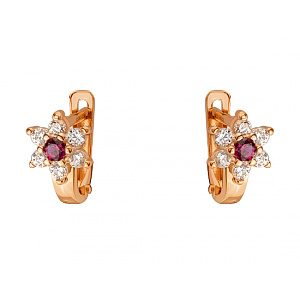 Золоті сережки з цирконієм куб. (01-200492281) фотографія