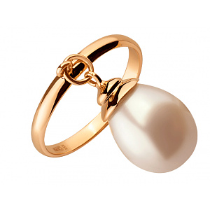 Золота каблучка з перлиною (01-200559581) фотографія