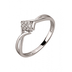 Золота каблучка з діамантами (01-200599981) фотографія