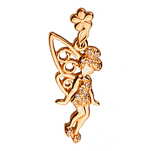 Золотий кулон з фіанітом (цирконієм куб.) (01-200633381)