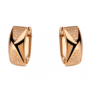 Золоті сережки з фіанітом (цирконієм куб.) (01-200633481) фотографія