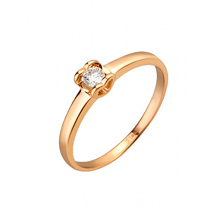 Золотое кольцо с бриллиантом (01-200742481) фотография