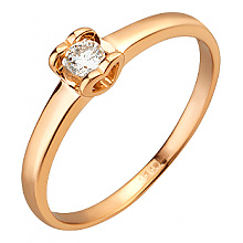 Золотое кольцо с бриллиантом (01-200742481)